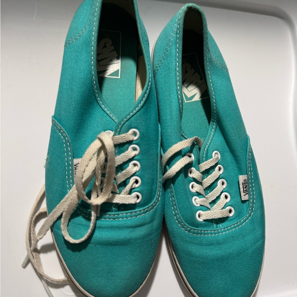 Vans Green and White Sneakers Canvas Low-Top